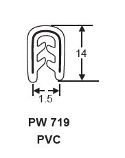 AMBASSADOR PVC PINCHWELD EDGE TRIM 14 X 7 